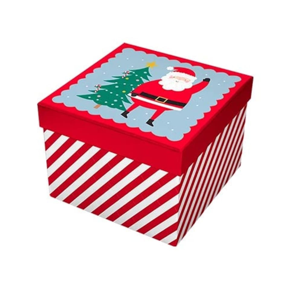 image 1 of Santa Claus Christmas Square Gift Box 16cm
