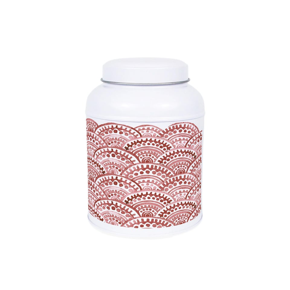 image 1 of Painted Scales Salt Canister - Small Domed Lid Kitchen Storage Jar