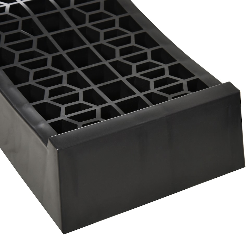 image 1 of HOMCOM Pair of 2 Low Entrance Plastic Curb Ramps Anti-Slip Surface 3 Ton Capacity Garage Workshop Cars SUVs Small Vans