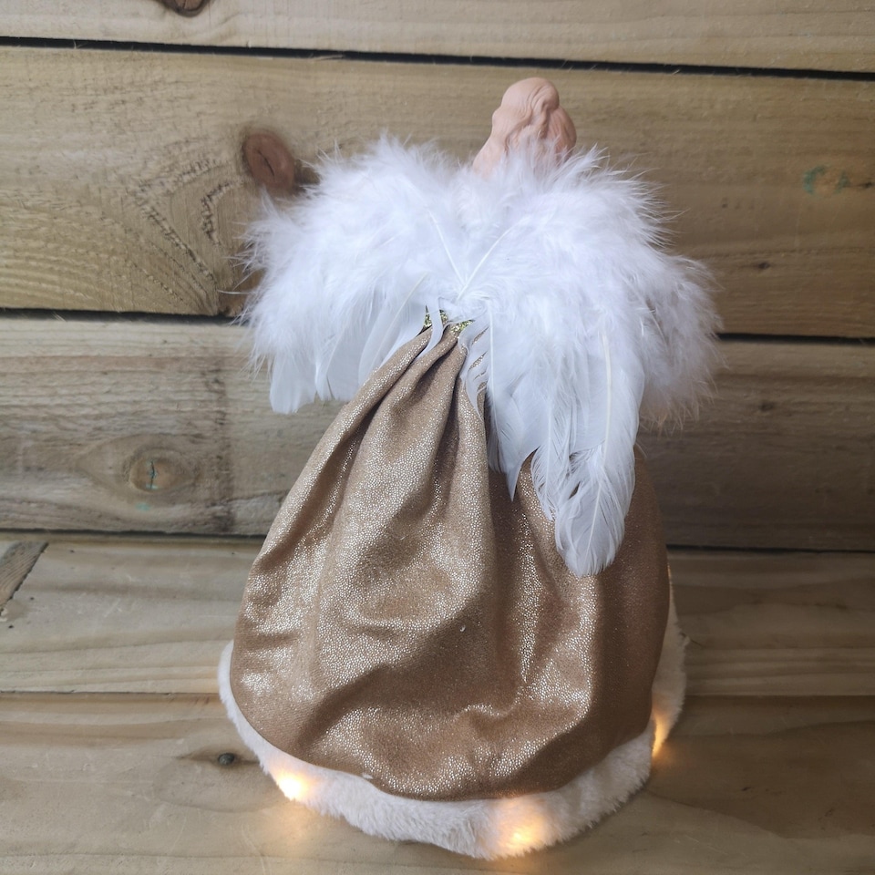 image 1 of 30cm Premier Gold Angel Lit Tree Topper With Warm White LEDs