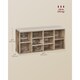 image 2 of Cushioned Shoe Storage Bench with Adjustable Shelves and 10 Compartments, Camel Brown