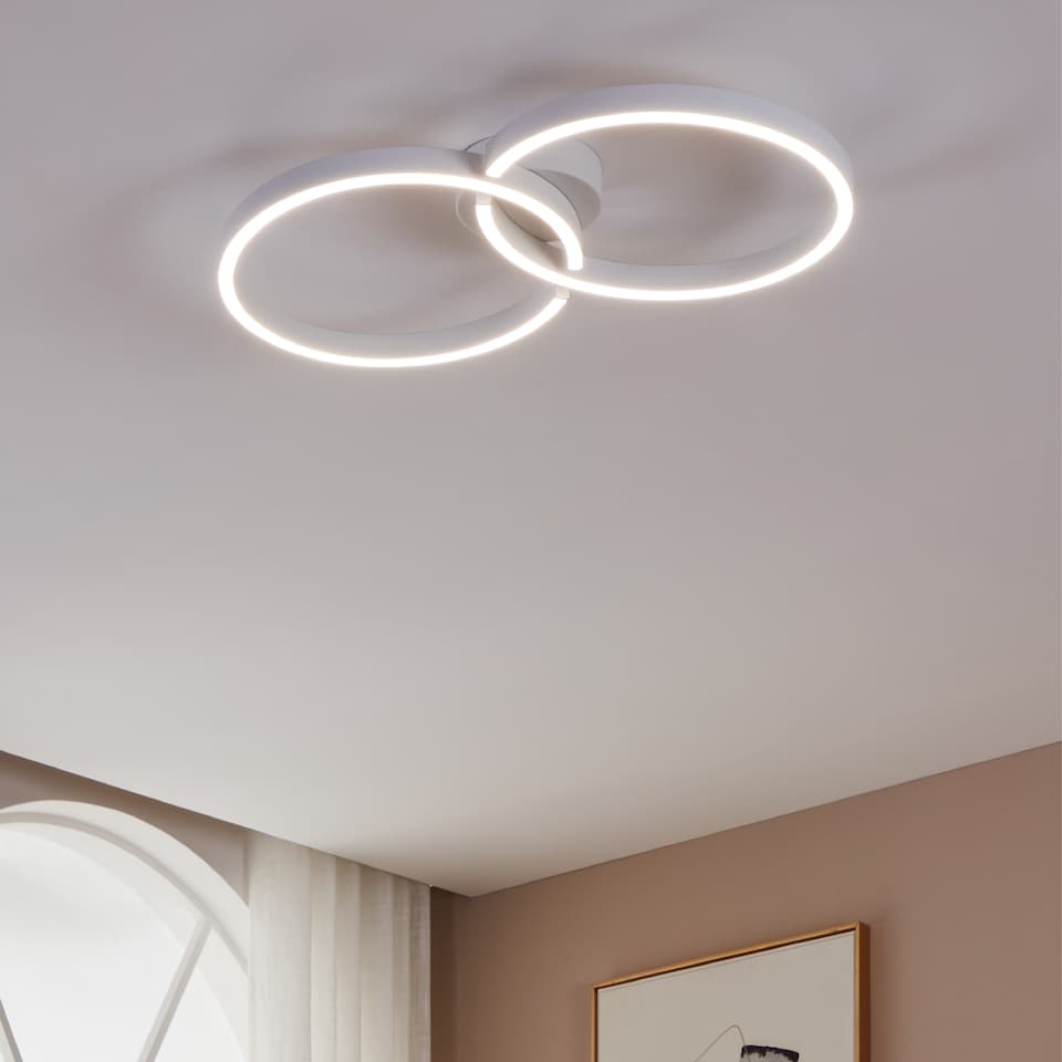 image 1 of EGLO Amandolo White LED Aluminium & Steel Ceiling Light