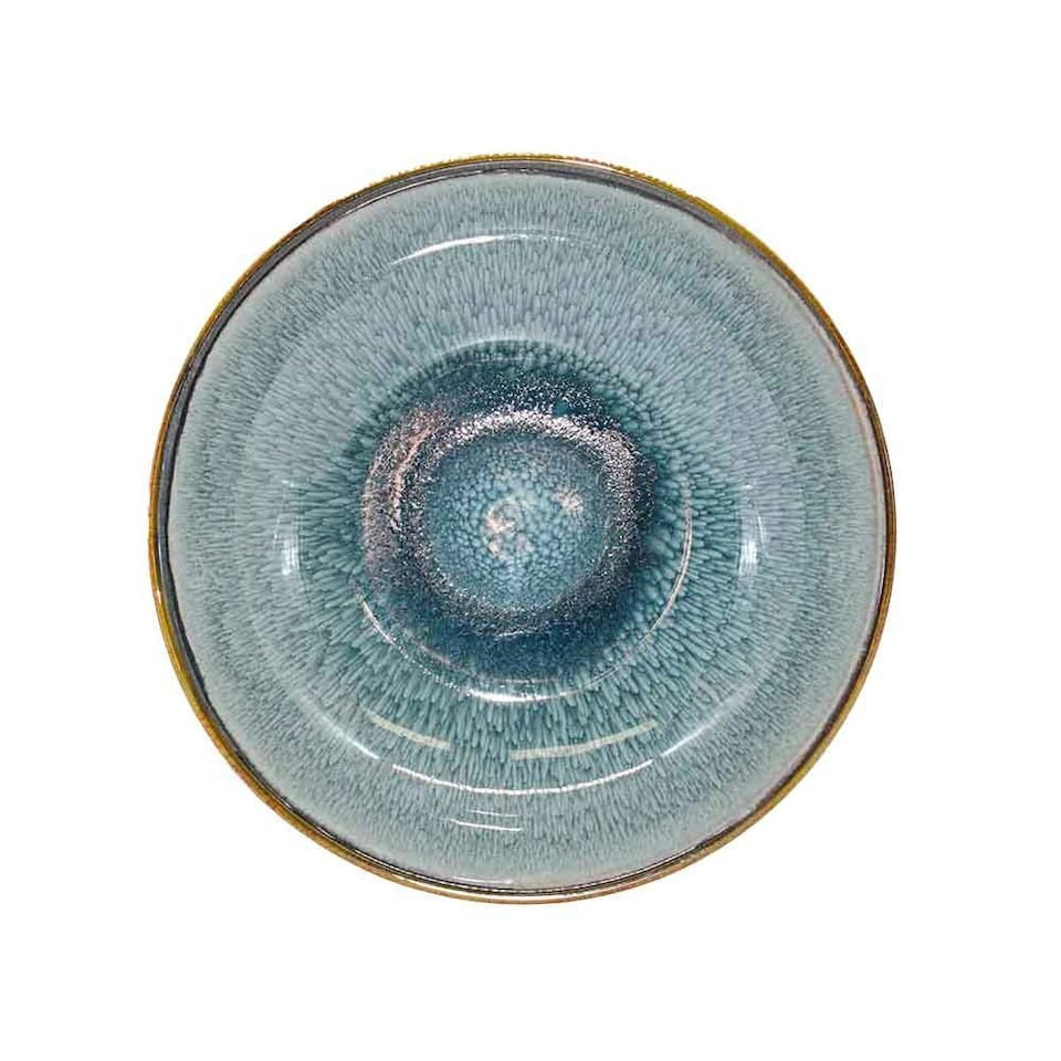 image 1 of Scandi Home Set of Four Stavanger 21cm Blue Artisan Glaze Ceramic Pasta Bowls Blue