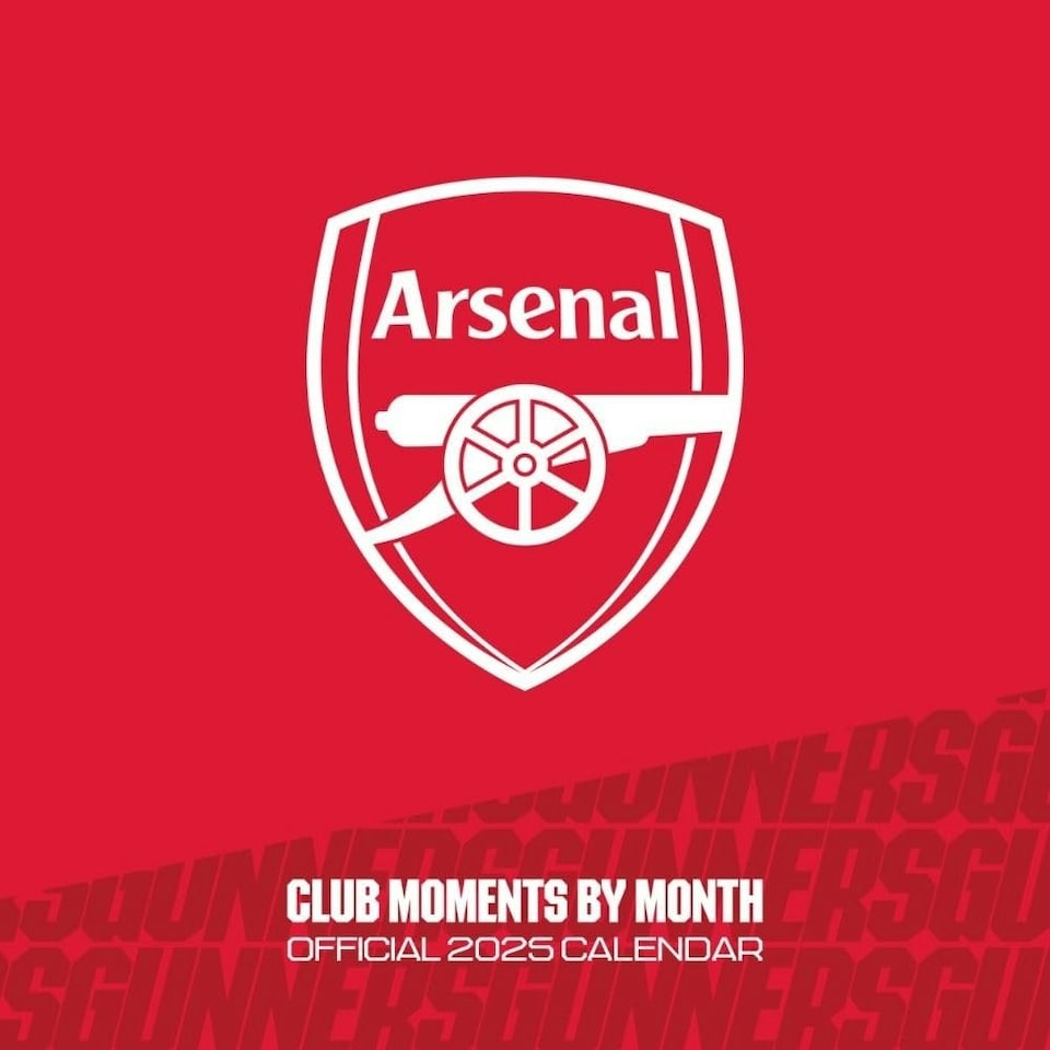 image 1 of Arsenal FC Legends 2025 Square Wall Calendar - Red/Blue/Gold - 30cm x 30cm