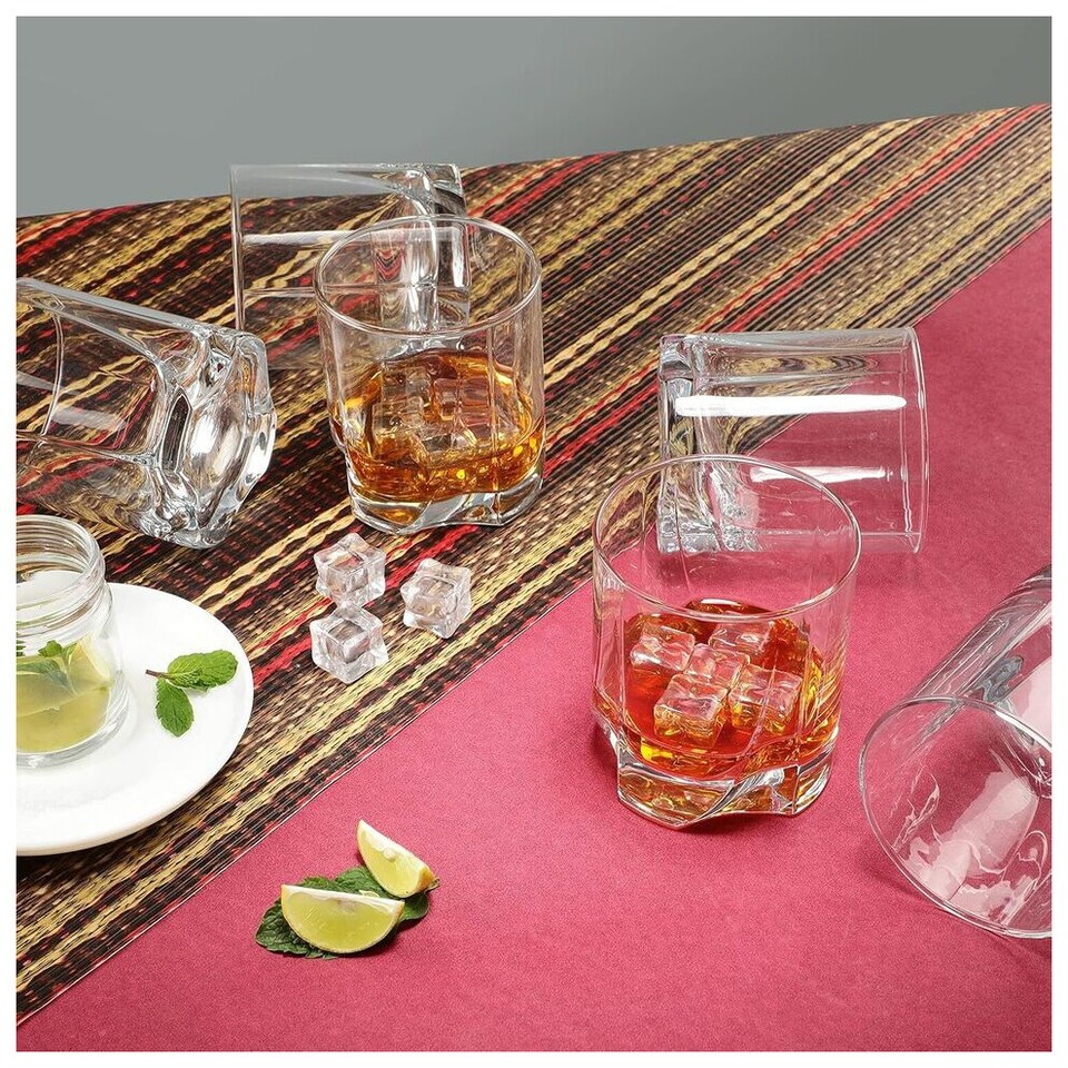 image 1 of 250ml Small Highball Tumbler Drinking Glasses, Ideal for Water, Whiskey, Juice, and Cocktails, Perfect for Home or Bar Use, Durable and Stylish Design, Clear Glass (Set of 6) | Clear | Whiskey Tumblers