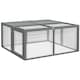 image 1 of PawHut Rabbit Hutch, Folding Wooden Rabbit Run with Openable Top, Grey