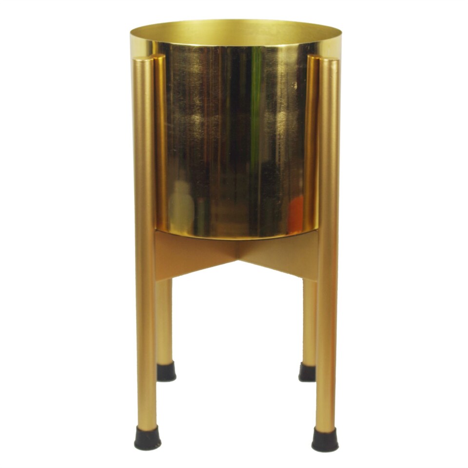 image 1 of Medium Gold Planter Stand (Planter not included) 38.5cm x 18cm | Gold
