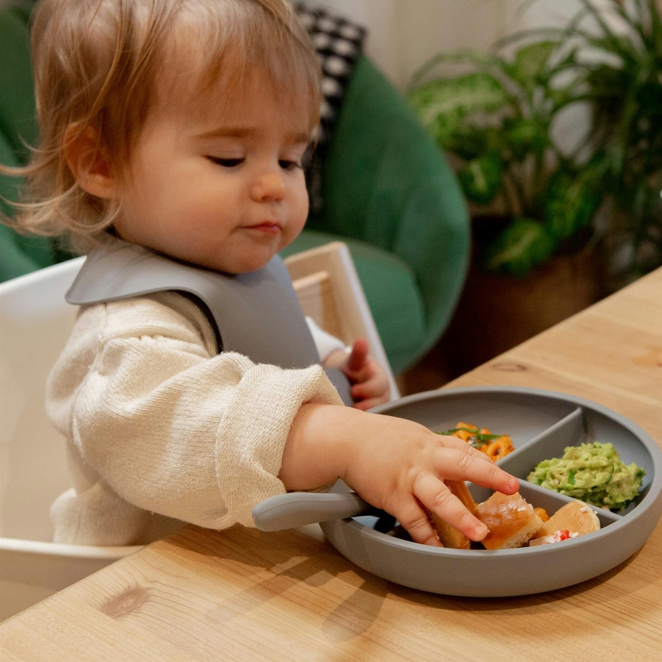 image 1 of Tiny Dining Baby Silicone Suction Plate, Fork & Spoon Set - Tradewinds