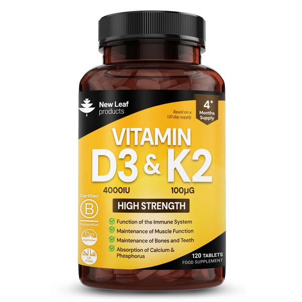 Vitamin D3 & K2 Tablets D3 4000iu & K2 100mcg