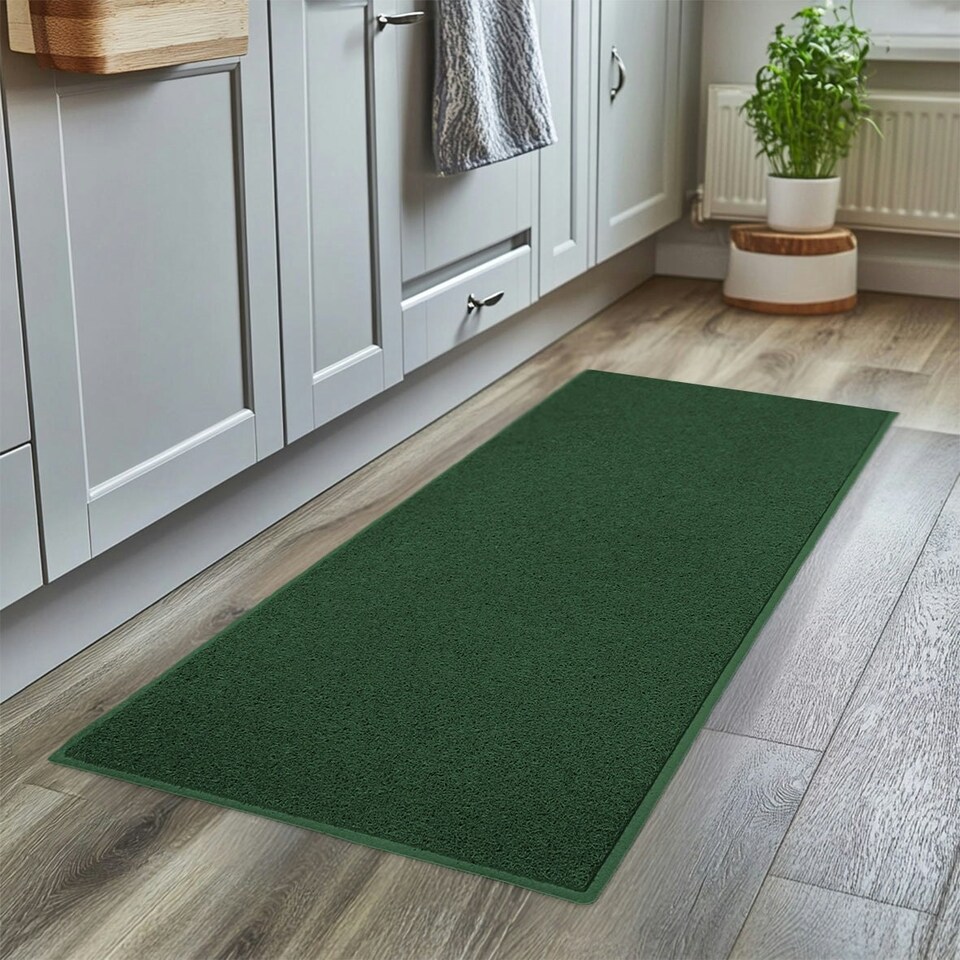 image 1 of Spaghetti Kitchen Hallway Washable Runner 150cm x 60cm - Green