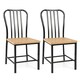 image 1 of COSTWAY Set of 2 Dining Chair Armless Spindle Kitchen Chairs Black