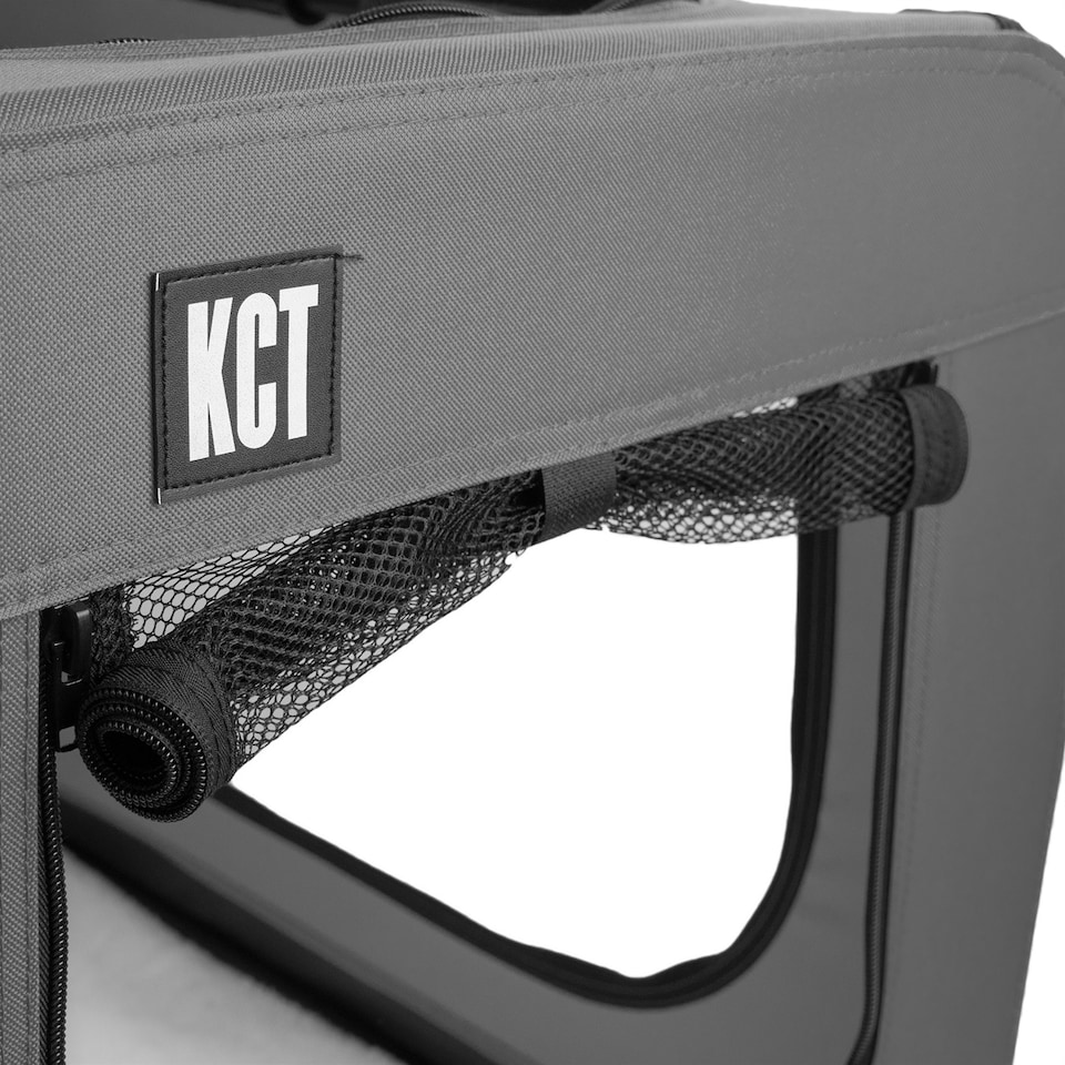 image 1 of KCT Extra Large Grey Fabric Pet Carrier Crate Travel Transport Bag for Cats and Dogs