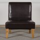 image 10 of Oregon Round Oak Dining Table with Montana Leather Chairs Brown
