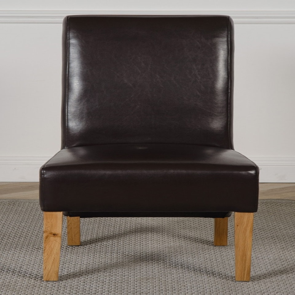 image 1 of Oregon Round Oak Dining Table with Montana Leather Chairs Brown