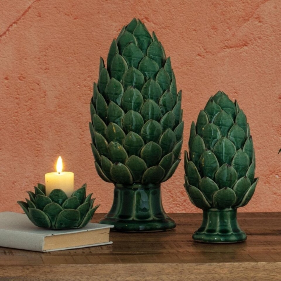 image 1 of Large Globe Chianti Artichoke - Ceramic - L16 x W16 x H35 cm - Green
