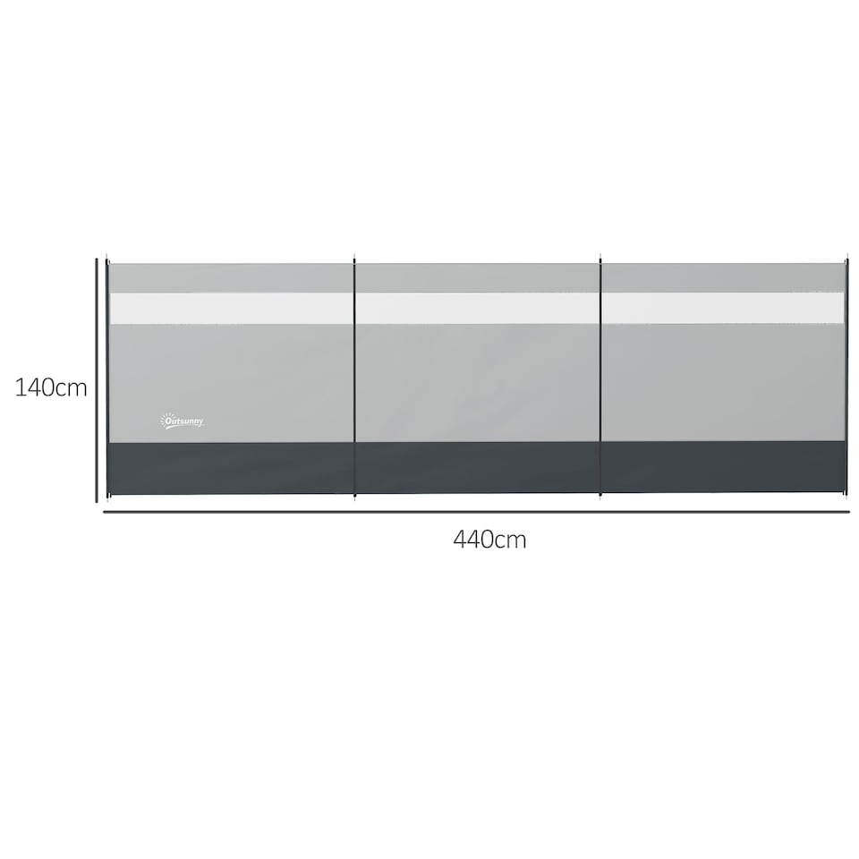 image 1 of Outsunny Camping Windbreaks with Clear Windows and Carry Bag | Grey