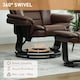 image 4 of HOMCOM Swivel Manual Recliner and Footrest Set PU Leather Chair Brown Brown | Dark Brown