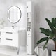 image 2 of kleankin 180cm Tall Bathroom Cabinet, Slim Bathroom Storage Cabinet with 4 Open Shelves, 2 Door Cupboards and Adjustable Shelves, White