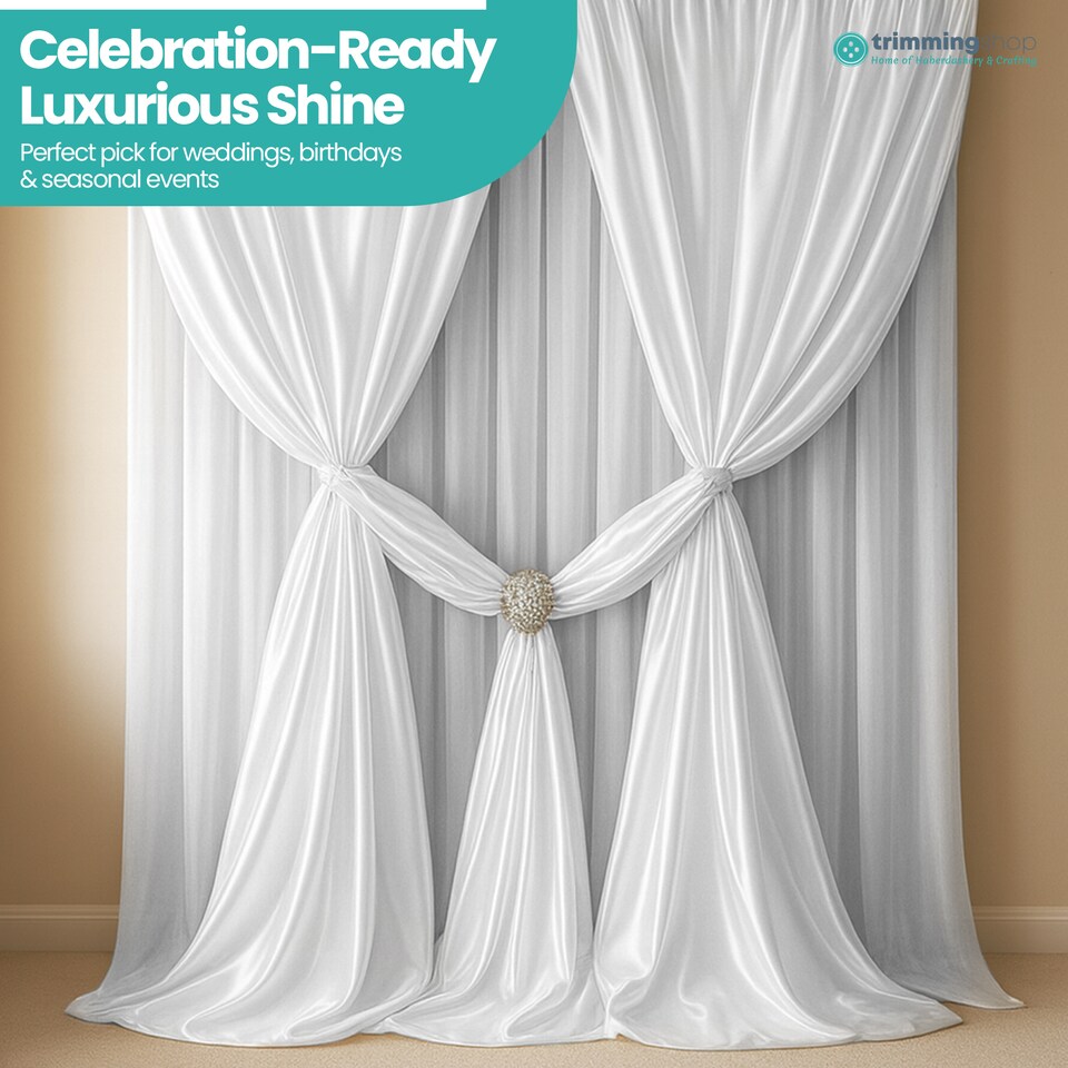image 1 of 10m Ice Silk Fabric, Satin Material Silk Overlay, Backdrop Fabric