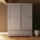 image 1 of Faire 150cm Sliding Combination Wardrobe in Dove Grey with Oak Top Grey