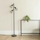 image 2 of ValueLights Angus Matt Black Metal Geometric Basket Shade Floor Lamp