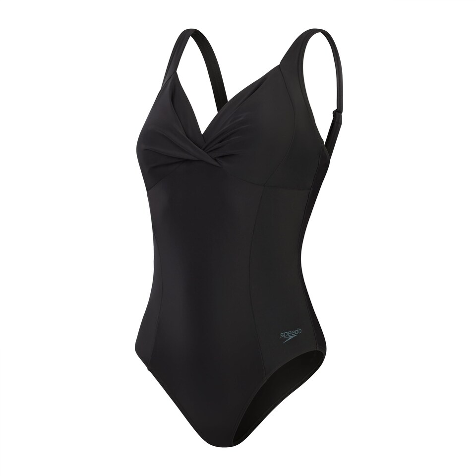 image 1 of Speedo Women's Shaping Cross Knot One Piece Swimsuit | Shapewear | Beach And Holiday Swimwear Swimwear, Black, 20