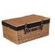 image 8 of 56cm Double Steamed Wicker Picnic Basket with Lining Blue | Blue | One Size