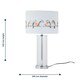 image 9 of Set of 2 Aura - Chrome Table Lamps with Bird Print Linen Shades Chrome | Multi