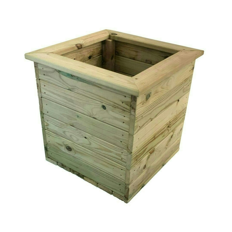 image 1 of Multi Pack of 3 - Deluxe Square Planter - Timber - L47 x W47 x H46 cm - Fully Assembled