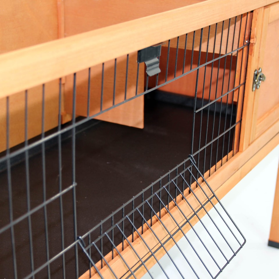 image 1 of Actiaspet 4ft Wooden Rabbit Guinea Pig Hutch (Wood, 1 Tier)