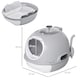 image 4 of PawHut Futuristic Capsule-Shaped Cat Litter Box w/ 2 Doors Scoop Drawer Grey