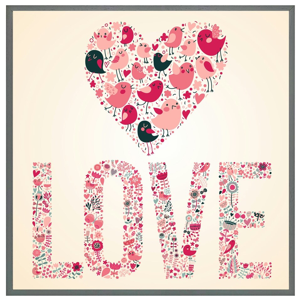 image 1 of Love hearts (Picutre Frame) White | M
