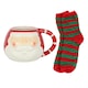 image 2 of Something Different Santa Claus Christmas Mug and Sock Set - Red/White/Green - One Size