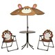 image 1 of Outsunny Kids Foldable Four-Piece Garden Set w/ Table, Chairs, Umbrella - Brown