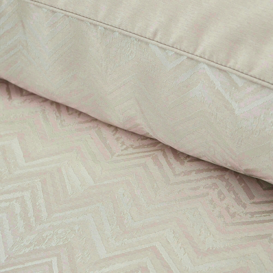 image 1 of Portfolio Home Antibes Chevron Waves Soft Easy Care Bed Linen Bedding Duvet Cover Set Pink | Super King