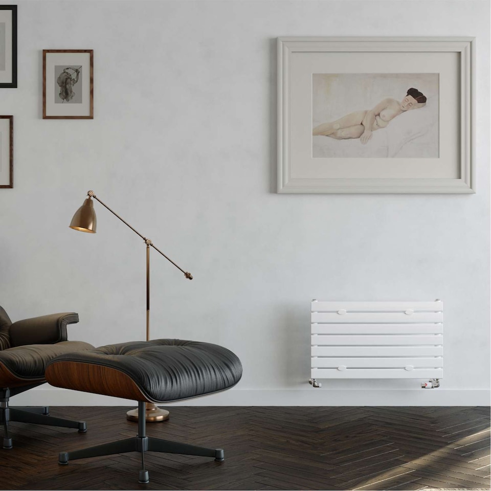 image 1 of Typhoon Axis Horizontal Single Panel Bathroom Radiator - White (H) 476mm x (W) 800mm