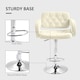 image 5 of HOMCOM Adjustable Height Barstool Steel Pole PU Leather, White
