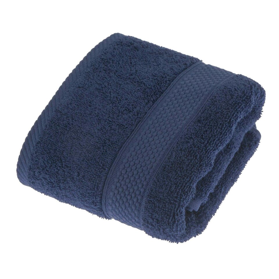 image 1 of Homescapes Turkish Cotton Hand Towel Set of 6 - Navy Blue | Blue | Hand towel | 6