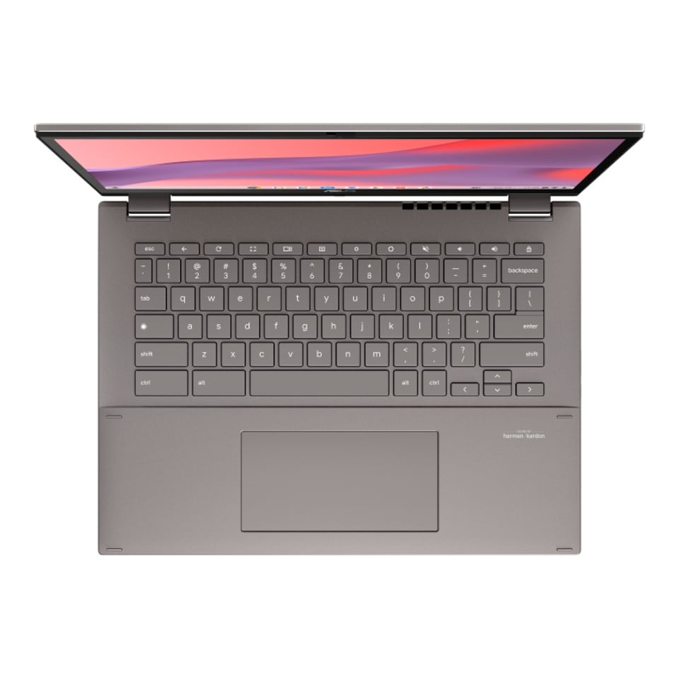 image 1 of ASUS Chromebook CB34 Flip CB3401FBA-LZ0347 Intel Core i7-1255U 8GB RAM 256B SSD 14-Inch WUXGA Touchscreen Chrome OS Laptop - Zinc - 90NX05R1-M00CP0