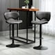 image 2 of HOMCOM Bar Stool Set of 2 PU Leather Adjustable Height Armless Chairs Dark Grey