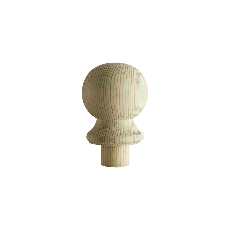 image 1 of Snowdon Timber Treated Ball Fence Post Cap (W) 75mm - 2 Pack