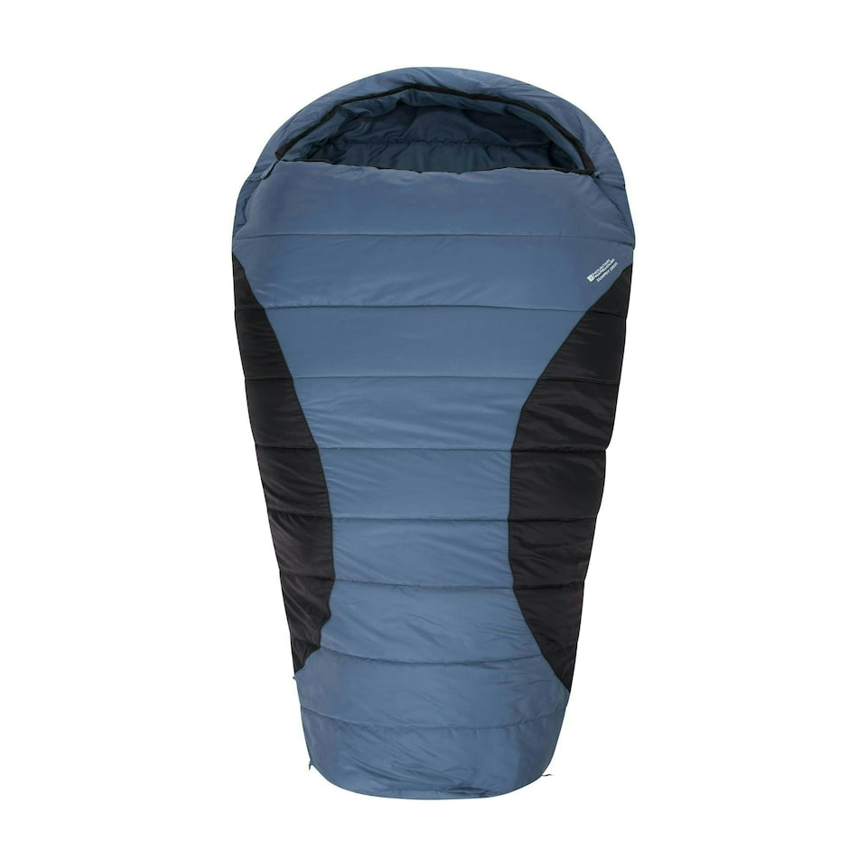 image 1 of Mountain Warehouse Summit Sleeping Bag Ripstop Hooded Mummy Shape Camping Bed Right Handed Zip - Long length (215cm) Black
