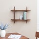 image 3 of Montague Floating Shelves - 2 Tier Solid Wood Wall Mounted Shelf