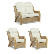 Desser Opera Light Oak Rattan 2 Seater Sofa Set in Jasper - Conservatory Sofa Suite