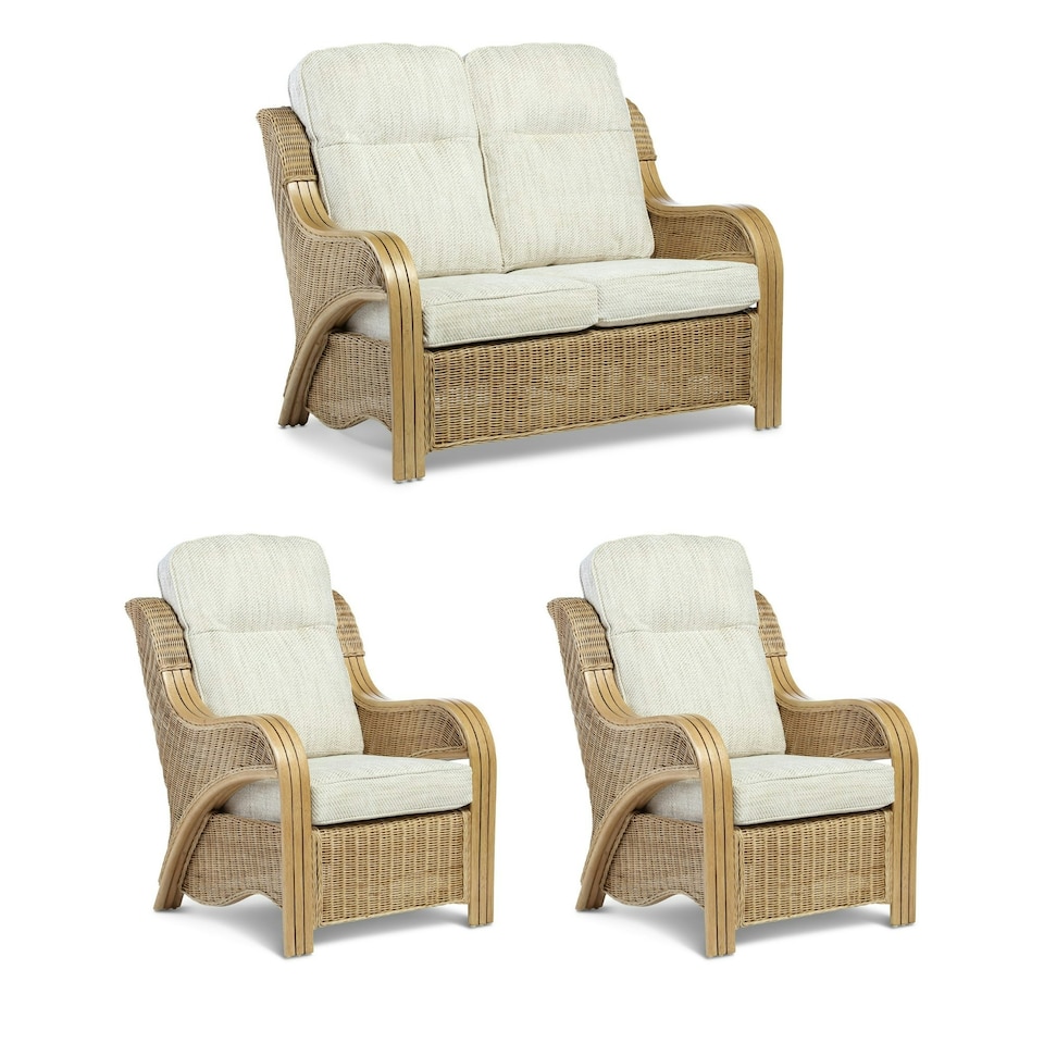 image 1 of Desser Opera Light Oak Rattan 2 Seater Sofa Set in Jasper - Conservatory Sofa Suite