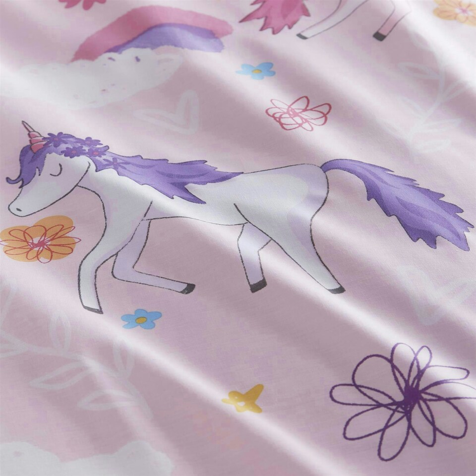 image 1 of Unicorn Duvet Cover Set - Pink - Single