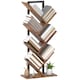 image 2 of HOMCOM 7-Tier Tree Bookshelf, Industrial Free Standing Bookcase with Steel Frame, Display Storage Unit for CDs, DVDs, Albums, Living Room, Bedroom, Home Office, Study, Rustic Brown | Brown