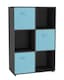 image 1 of 6-Cube Shelving Unit With Non Woven Inserts | Black | Black & Sky Blue | 1