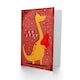 image 2 of Spiky Yellow Red Dinosaur Cartoon Cute 4th 4 Year Old Child Kids Birthday Card