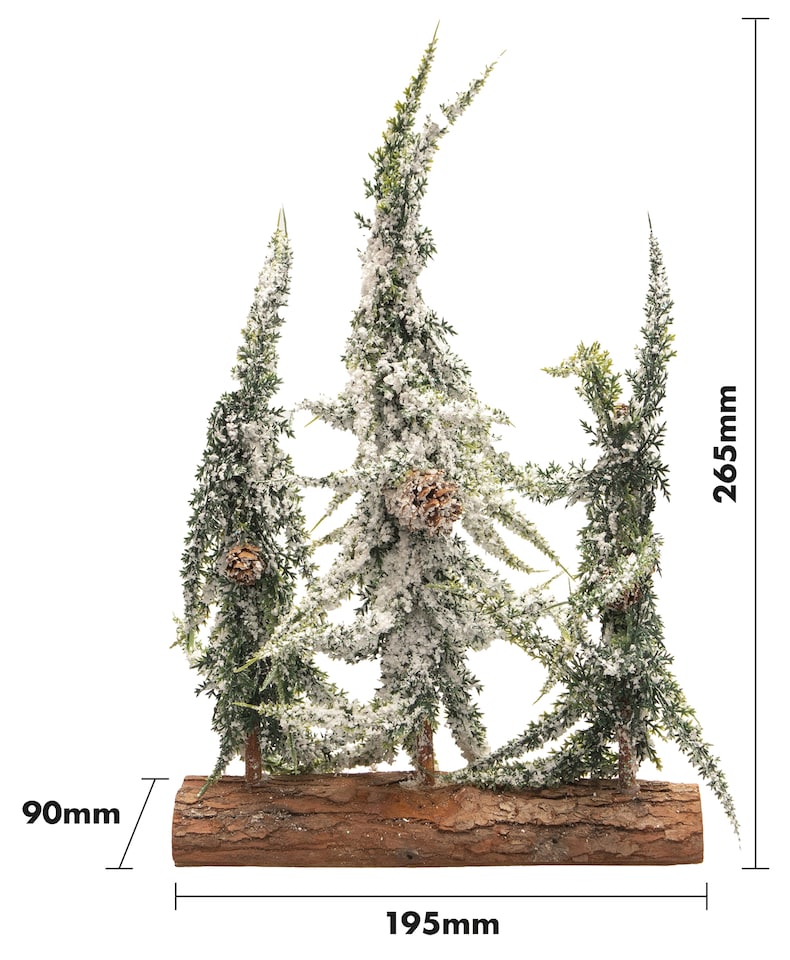 image 1 of St Helens Decorative Snow Finish Christmas 3-Tree Log
